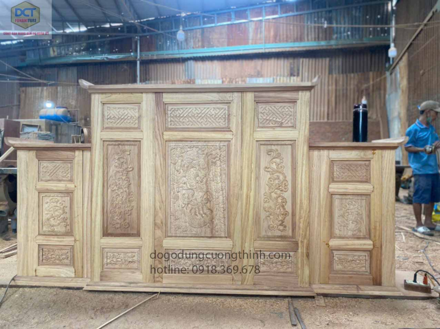 Bàn thờ gia tiên gỗ gõ đỏ BT54